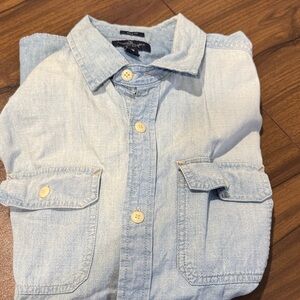 American Eagle Outfitters Light Blue Casual Button Down Shirt